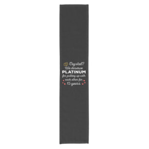 15th Wedding Anniversary I - Crystal Funny Couple Short Table Runner