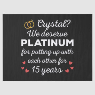 15th Wedding Anniversary I - Crystal Funny Couple Tissue Paper