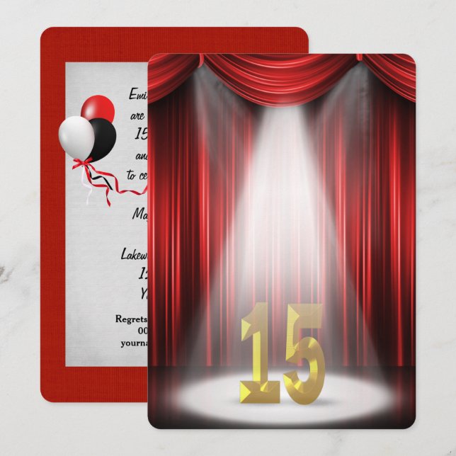 15th Wedding Anniversary Party Invitation (Front/Back)