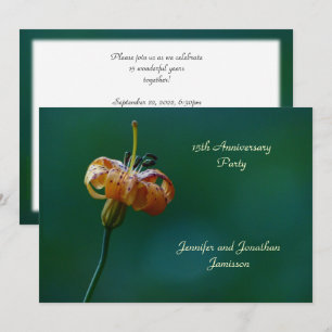 15th Wedding Anniversary Party, Name, Yellow Lily  Invitation