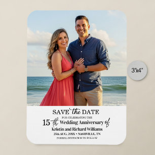 15th Wedding Anniversary Save the Date Photo Magnet