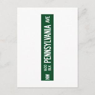 1600 Pennsylvania Avenue, Road Sign, DC, USA Postcard