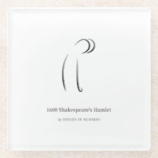 1600 Shakespeare's Hamlet Minimalist Glass Coaster