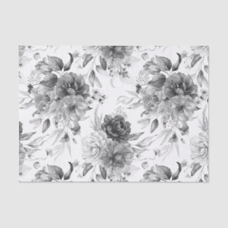 1600s Dutch Black White Still Life Floral Art (3) Tissue Paper