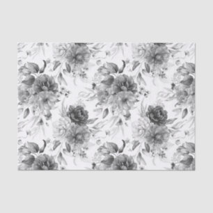 1600s Dutch Black White Still Life Floral Art Tissue Paper
