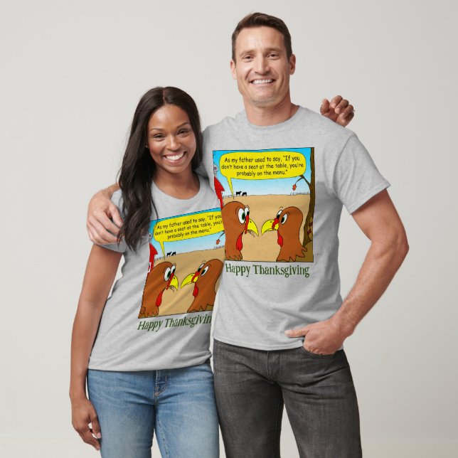1606 Seat at the Thanksgiving table cartoon T-Shirt (Unisex)