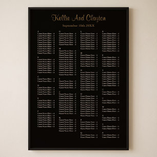 160 Simple Black Wedding Seating Chart