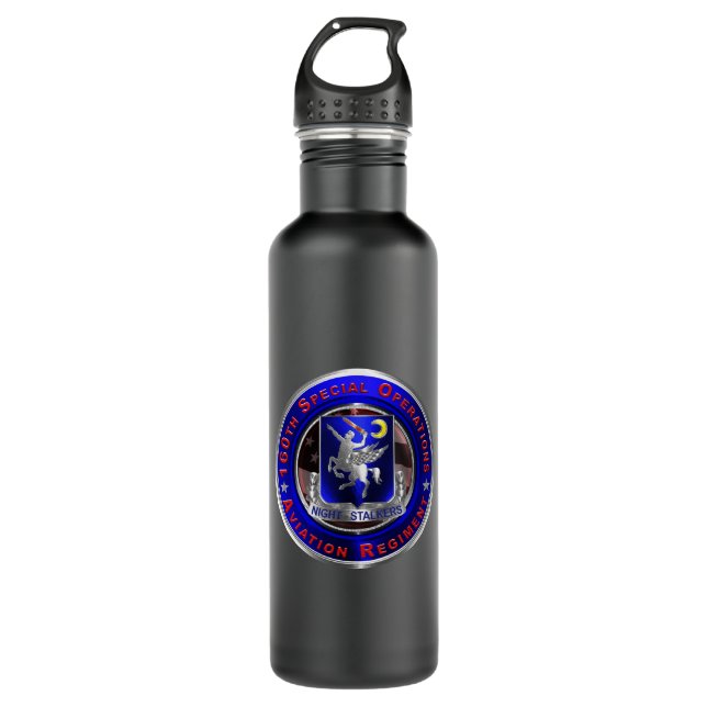 160th “SOAR NIGHTSTALKERS”  710 Ml Water Bottle (Front)