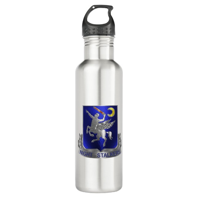 160th “SOAR NIGHTSTALKERS” 710 Ml Water Bottle (Front)