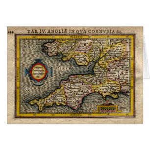 1610 Map of Cornwall, Devon, Somerset, etc...