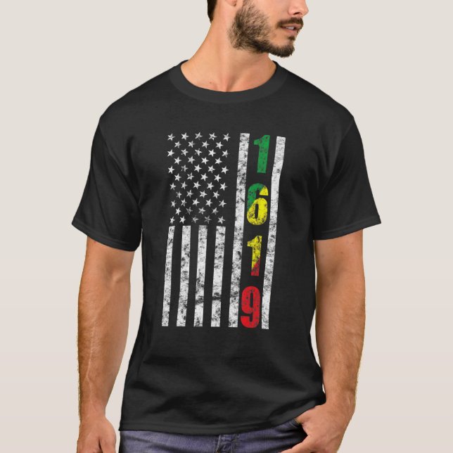 1619 Our Ancestors African American Pride Black Hi T-Shirt (Front)