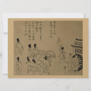 1626 Kan’ei Gyōkō 寛永行幸 Kano School Japan Woodblock Holiday Card