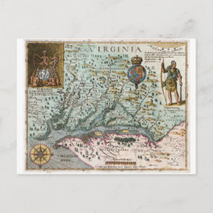 1627 Virginia Map Postcard