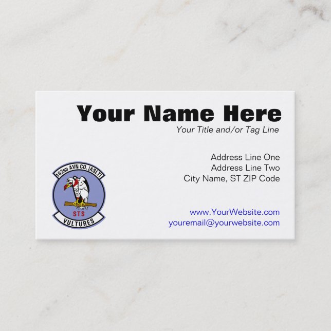 162nd AHC Business Card (Front)