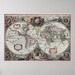 1630 World Map Poster