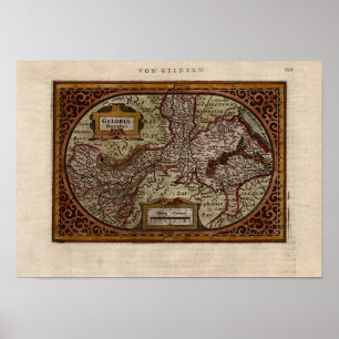 1631 Map: Geldria Ducatus by Mercator-Hondius Poster
