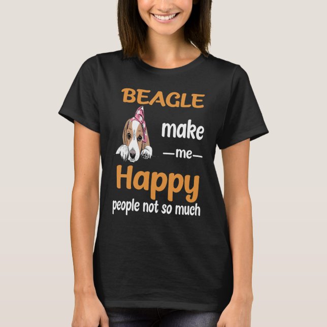 163 Beagle Make Me Happy T-Shirt (Front)