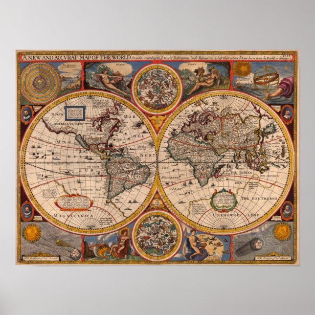 1651 World Map Poster (Front)