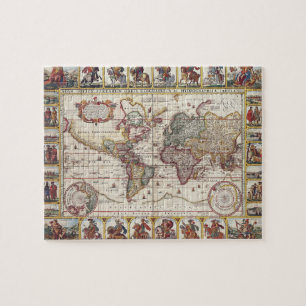 1652 Map of the World, Doncker Sea Atlas World Map Jigsaw Puzzle