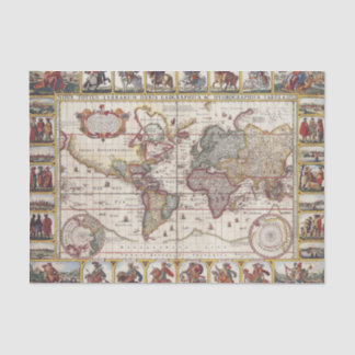 1652 Map of the World, Doncker Sea Atlas World Map Tissue Paper
