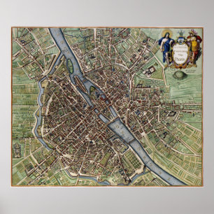 1657 Paris Map Poster