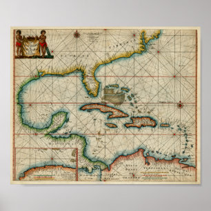 1666 Chart of Carribean