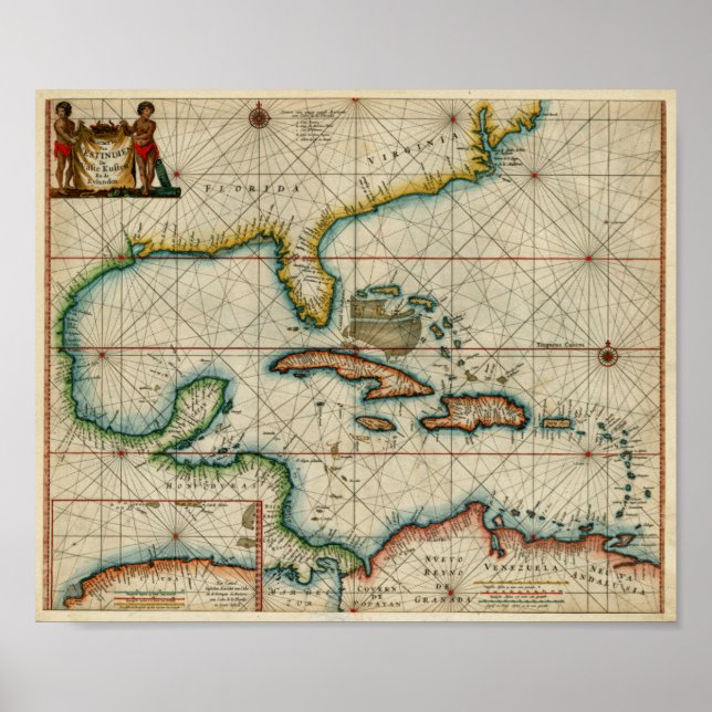 1666 Chart of Carribean (Front)