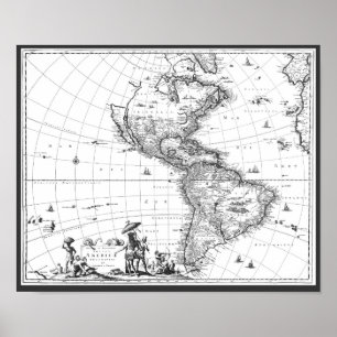 1671 Map Totius Americae Descriptio Poster