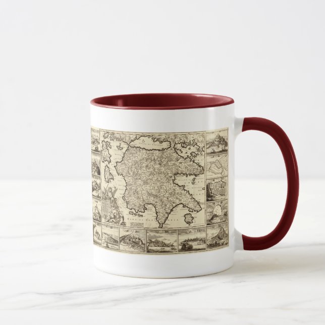 1688 Greece / Greek Peloponnesian Map Mug (Right)