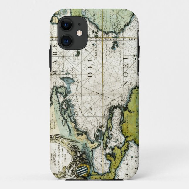 1691 Atlantic Nautical Chart Case-Mate iPhone Case (Back)