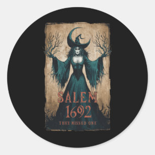 1692 They Missed One Halloween Feminist Witch Tria Classic Round Sticker