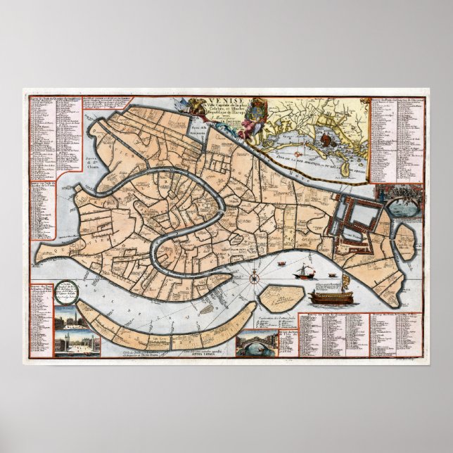 1695 Venice City Plan Poster (Front)