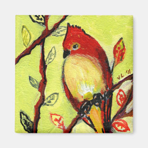 16 Birds, No 3 - Square Magnet