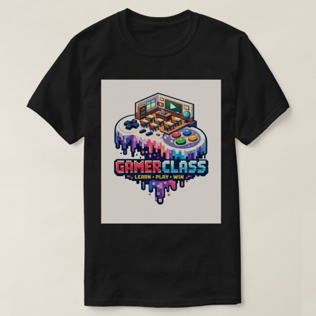 16-Bit Melting YouTube Gaming Controller T-Shirt (Design Front)