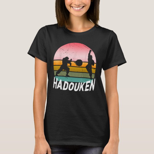 16 bit Retro HADOUKEN Fighter T-Shirt (Front)