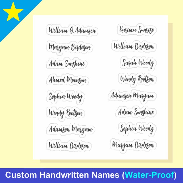 16 Black Names | Elegant Calligraphy Script (Personalized names Sticker
)