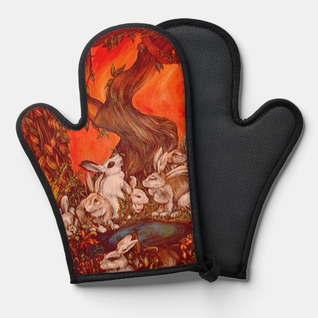 16 Bunnies Oven Mitt (Front/Back)