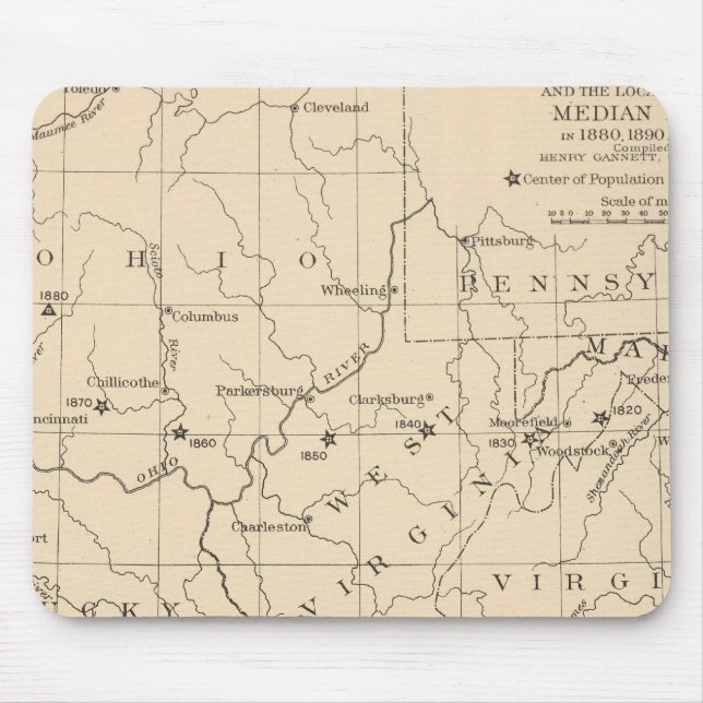 16 Centre of population 17901900 Mouse Pad (Front)