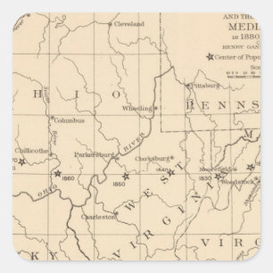 16 Centre of population 17901900 Square Sticker