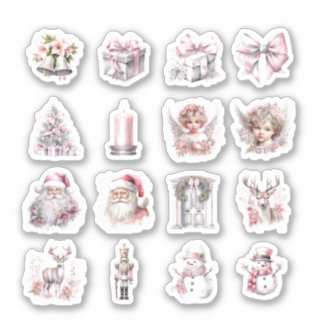 16 Christmas Custom-Cut Vinyl Stickers