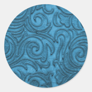 16 Colour Choices Damask Textured Look Classic Round Sticker