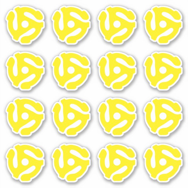16 COOL Retro Vintage Yellow 45 spacer DJ (Front)