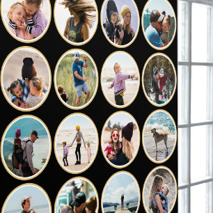 16 Custom Photos & Colour Circle Pattern Black Gol Wallpaper