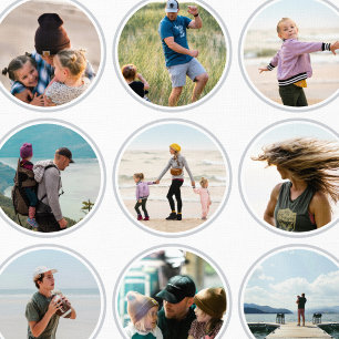 16 Custom Photos & Colour Circle Pattern Cool Grey Wallpaper