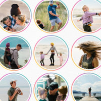16 Custom Photos & Colour Rainbow Gradient