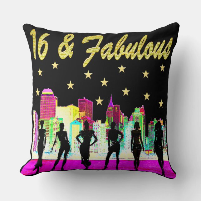 16 & FABULOUS NYC DIVA DESIGN CUSHION (Front)