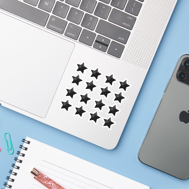 +16  Glitter Black Star (Laptop w/ iPhone)