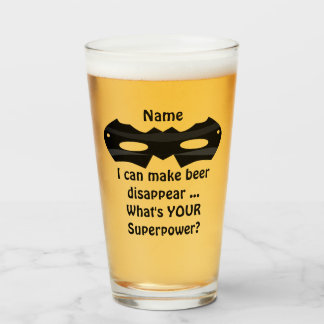 16 oz (ounce) pint beer glass – "Beer Disappear"