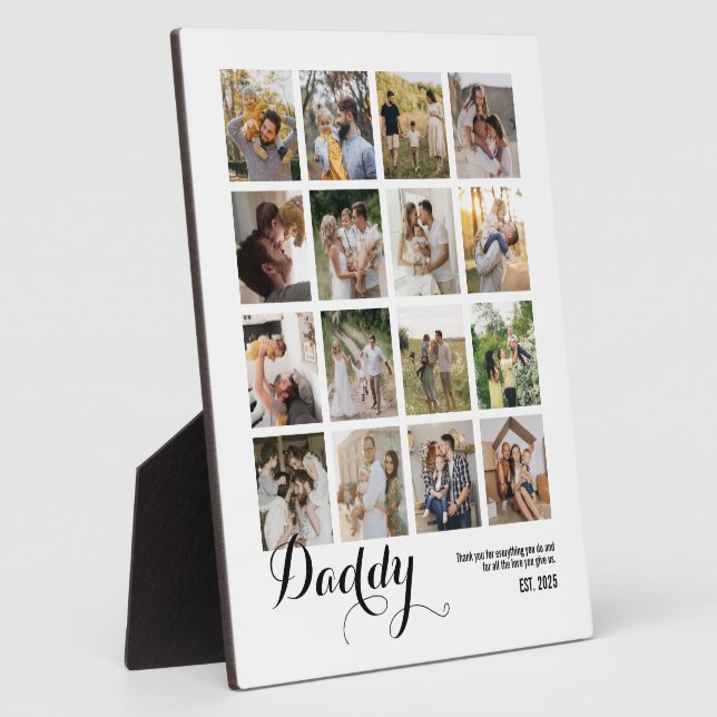 16 Photo Collage Daddy Pictures Keepsake Plaque (Side)