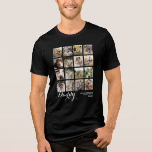 16 Photo Collage Daddy Pictures Keepsake Tri-Blend Shirt